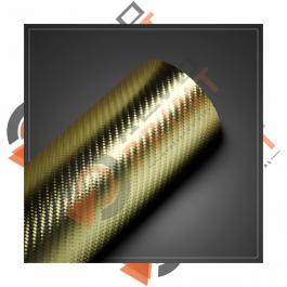 Adesivo Metallic Fibra de carbono 4D Ouro Vinil Gold Metallic Imprimax     